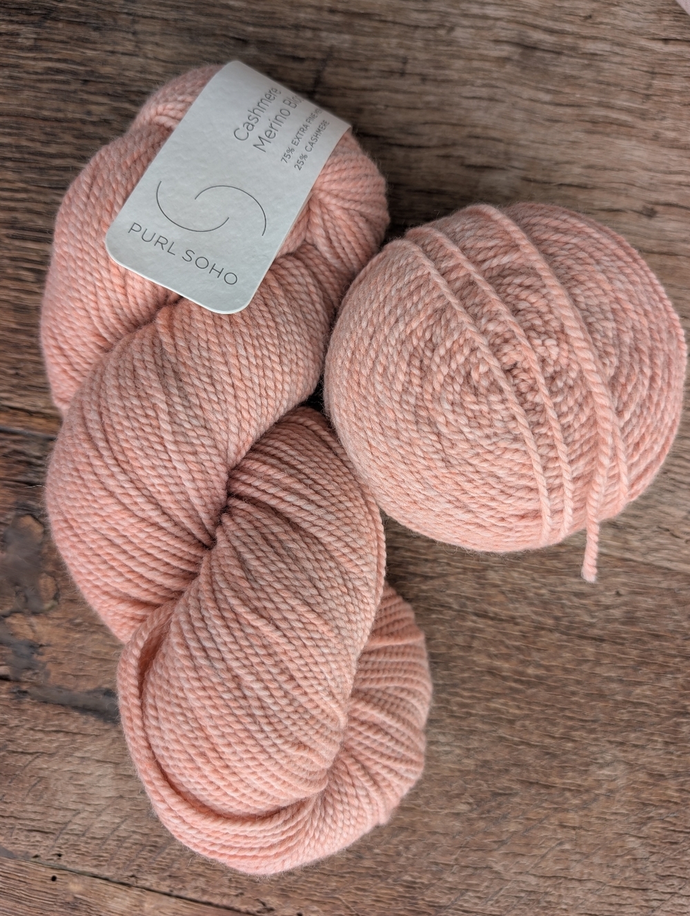 Purl Soho Cashmere Merino Bloom Yarn - Soft Peach Pink Conch Shell